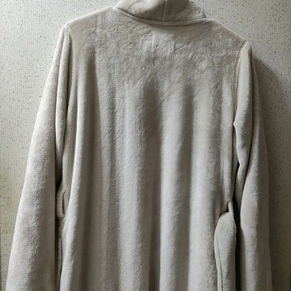 UGG Women’s Fleece Knit Robe Marlow Medium Belted Moonbeam Beige Kimono Plush - Picture 10 of 15